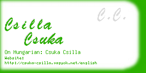 csilla csuka business card